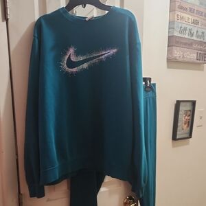Nike Blue Sweatshirt and Pants Set
